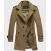 Mens Brown Mid-Length Wool Coat